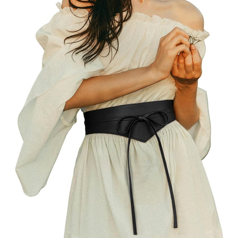 Women Leather Wide Belt Renaissance Medieval Costume Adjustable Fashion